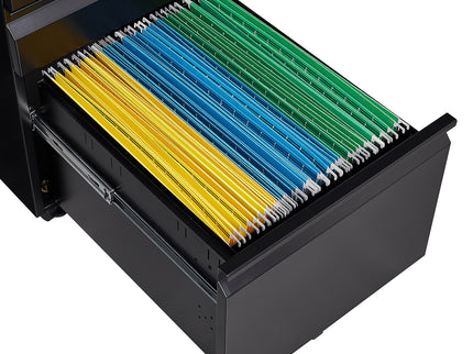 Contemporary 3 Drawer Mobile Filing Cabinet With Lock, Metal Office Storage For Legal / Letter Size
