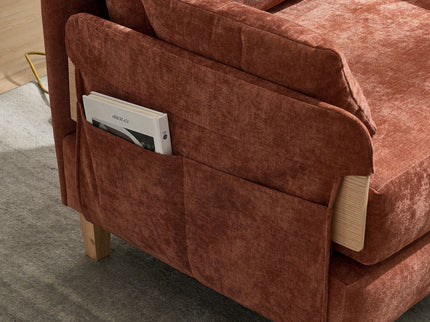 Mid Century Modern Foldable Sofa Bed, 3 In 1 Convertible Sleeper With 3 Pillows