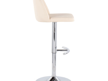 Toriano - Contemporary Adjustable Barstool With Swivel & Rounded T Footrest (Set of 2)