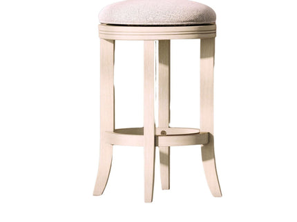 Backless Swivel Stool With Upholstered Seat