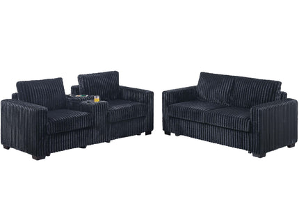 Modern Style 2 Piece Sofa Set With Cup Holders & Charging Port