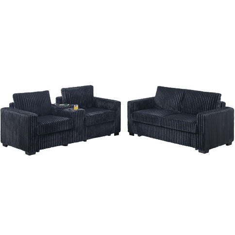 Modern Style 2 Piece Sofa Set With Cup Holders & Charging Port