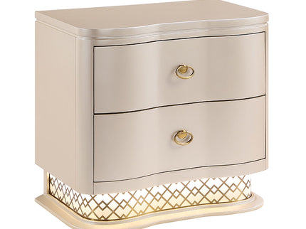 Flora - 2 Drawer Nightstand With LED - Champagne