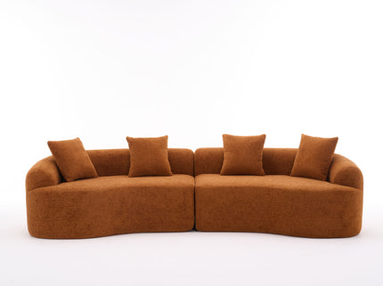 4 Seater Sofa With Fabric, 30D, 60 Hardness Full Sponge, 4 Pillow For Living Room, Home Furniture Sleeper Sectional Sofa For Apartment