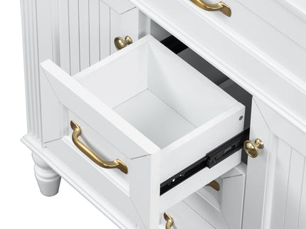 Bathroom Vanity With Sink, Flip-Out Top Drawer, Soft Close Doors, 2 Storage Drawers