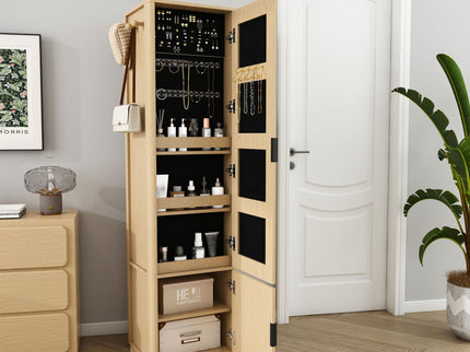 360° Rotating Makeup Cabinet With Full Length Mirror