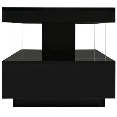 LED Coffee Table With 2 Drawers And Display Shelves