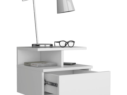 Flopini - Floating Nightstand With 1 Drawer, Compact Size - White