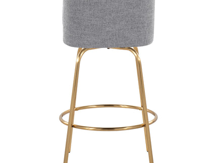 Toriano - Contemporary, Fixed Height Counter Stool With Swivel With Round Footrest (Set of 2)