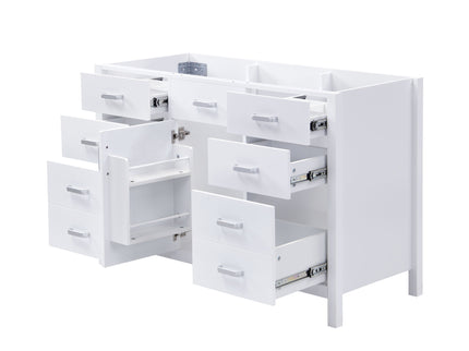 46.5" Modern Bathroom Vanity Cabinet Only, Soft Close Door & 6 Drawers - White