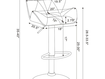 Kerwin - Upholstered Adjustable Bar Stool (Set of 2) - White