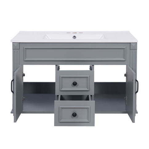 French Simple Style Wall Mounted Bathroom Cabinet With Sink