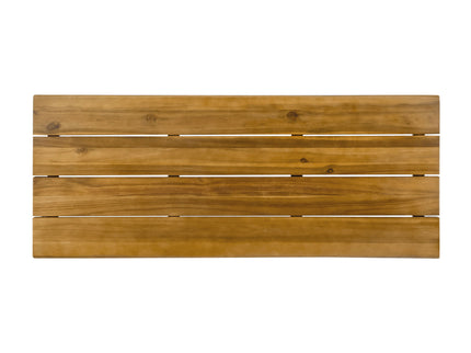 Outdoor Bar Table With Wood Tabletop And Iron Hairpin Legs - Black / Teak