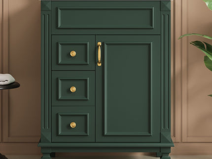 Bathroom Vanity With Sink, Compact Cabinet & 2 Drawers And Adjustable Shelf