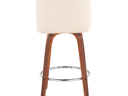 Toriano - Mid-Century Modern Fixed Height Counter Stool With Round Footrest (Set of 2)