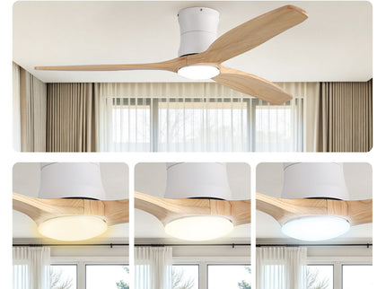 52" Ceiling Fan With Light, Dimmable DC Reversible Motor, 3 Blades