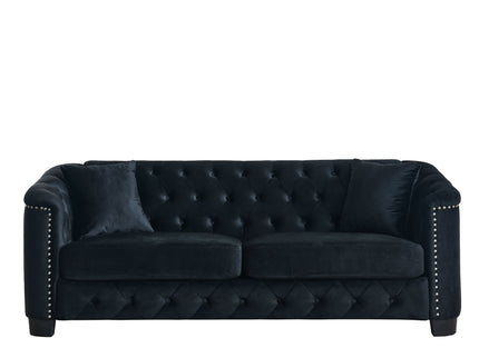 Modern Chesterfield Sofa With Tufted Backrest For Living Room