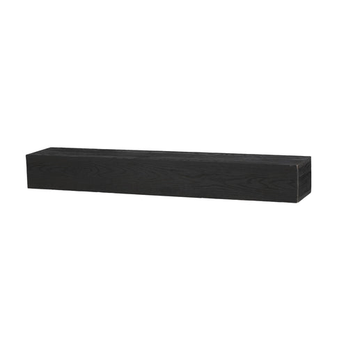 48'' Embossed Fireplace Mante, Wall Mounted Floating Shelf - Black