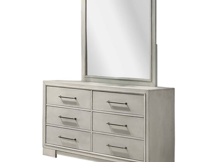 Dresser With Square Legs And Sleek Handles - Antique White