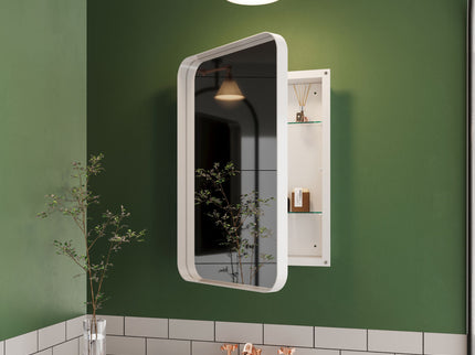 Recessed Metal Framed Medicine Cabinet With Mirror And Adjustable Shelves Wall Mirror With Storage For Bathroom