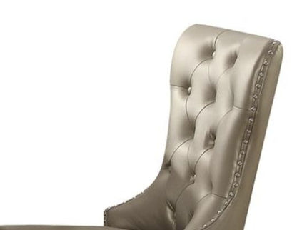 Kacela - Synthetic Leather Side Chair (Set of 2) - Champagne