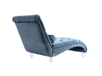 Chaise Lounge Indoor, Button Tufted Upholstered Chaise Lounge Chair With Pillow