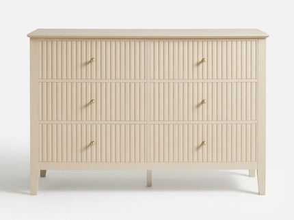 Modern 6 Drawer Fluted Dresser