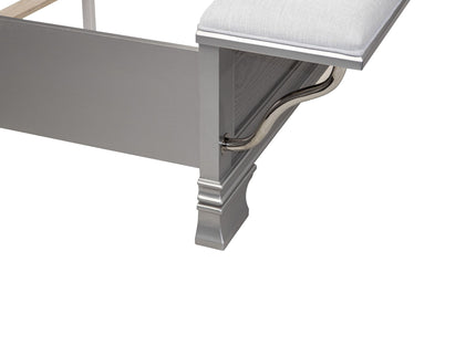 Elegant Bed With Built In Footboard Bench, USB