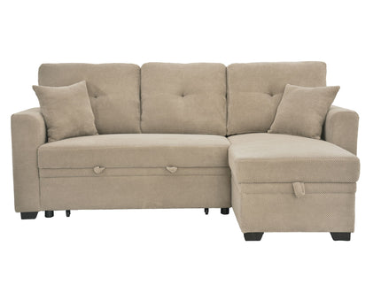 Sleeper Sectional With Pull Out Bed, Reversible Chaise