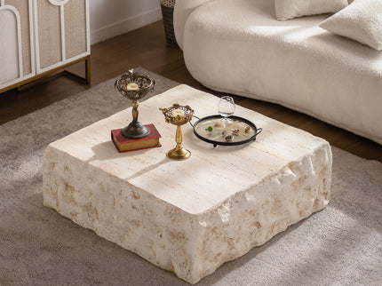 Square Coffee Table Design Living Room Office Furniture - Light Beige