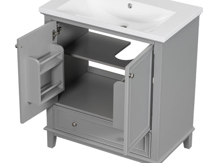 Modern Bathroom Vanity With Sink Combo, Multi Functional Cabinet With Doors And Drawer