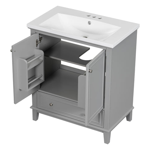Modern Bathroom Vanity With Sink Combo, Multi Functional Cabinet With Doors And Drawer