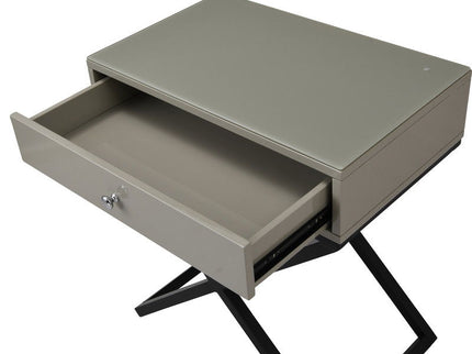 Koda - End Side Table Nightstand, Drawer And Cross Base