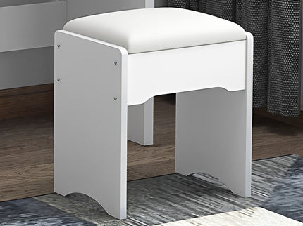 Vanity Desk With Mirror And Lights For Makeup And Chair Set With 3 Adjustable LED Lighting, 4 Drawers - White