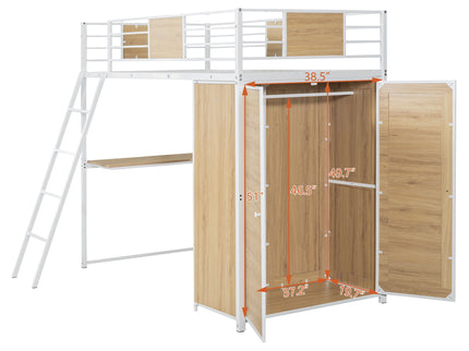 Loft Bed With L Shape Desk And Wardrobe
