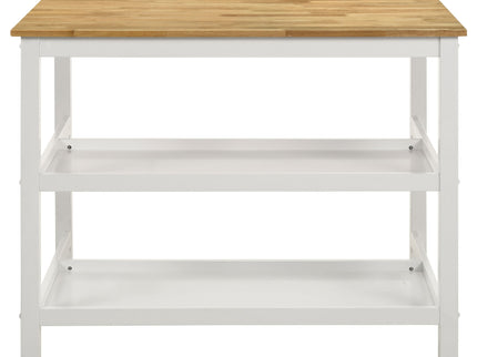 Cowichan - Kitchen Island Counter Table With Pot Rack - White