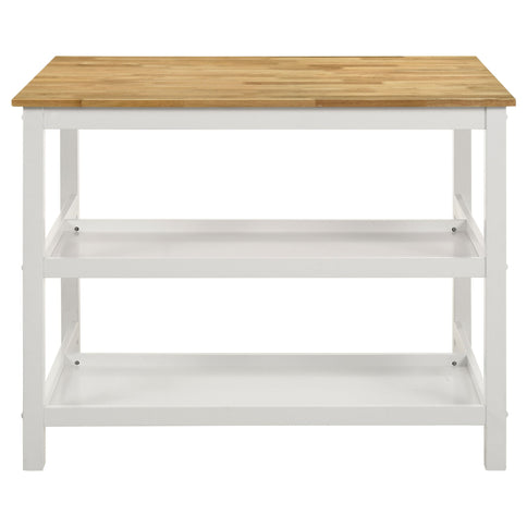Cowichan - Kitchen Island Counter Table With Pot Rack - White