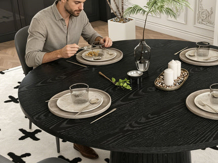 Round Dining Table With Strip Base