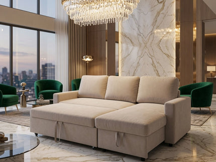 L - Shaped Convertible Sofa Bed With Storage Chaise