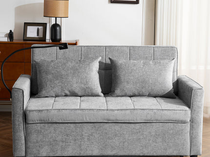 Pull-Out Sleeper Sofa With Reversible Backrest Cushion, Side Pockets, 2 USB Ports And A Phone Holder For Living Room