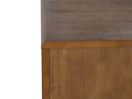 Modern Scandinavian 4 Door Sideboard Storage Cabinet With Adjustable Shelves - Brown / Gold