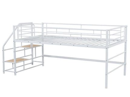Loft Bed With Storage Stairs And Metal Frame