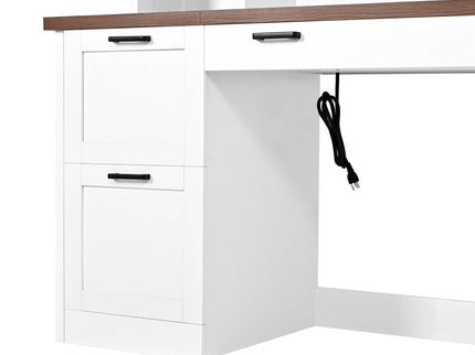 Farmhouse Computer Desk With Hutch