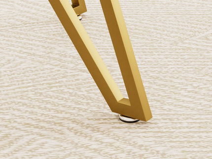 Modern Glass Dining Table With Metal Legs