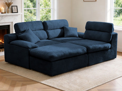 Corner Chaise Sofa With High Backrest