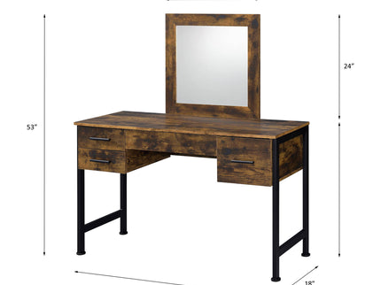 Juvanth - Rustic Vanity Desk Mirror - Oak