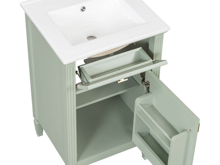 Bathroom Vanity With Sink, Adjustable Shelf, Tilt-Out Drawer