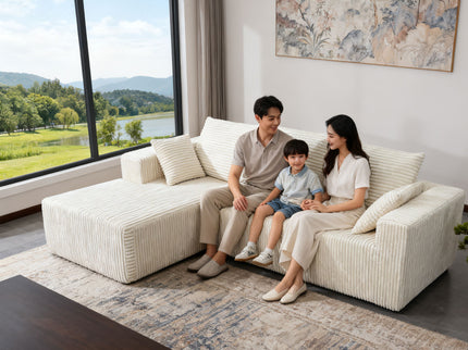 Corner Combination Sofa Sectional Couch With Soft Fabric
