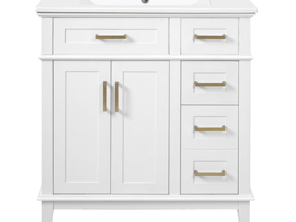 Modern Bathroom Vanity With Ceramic Sink, Soft Close Storage Cabinet