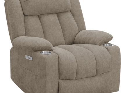 Beca - Upholstered Power Lift Recliner With Cupholders And USB Charging